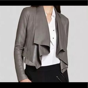Bcbg MaxAzria Jacket, Grey Stone  Leather Moto,